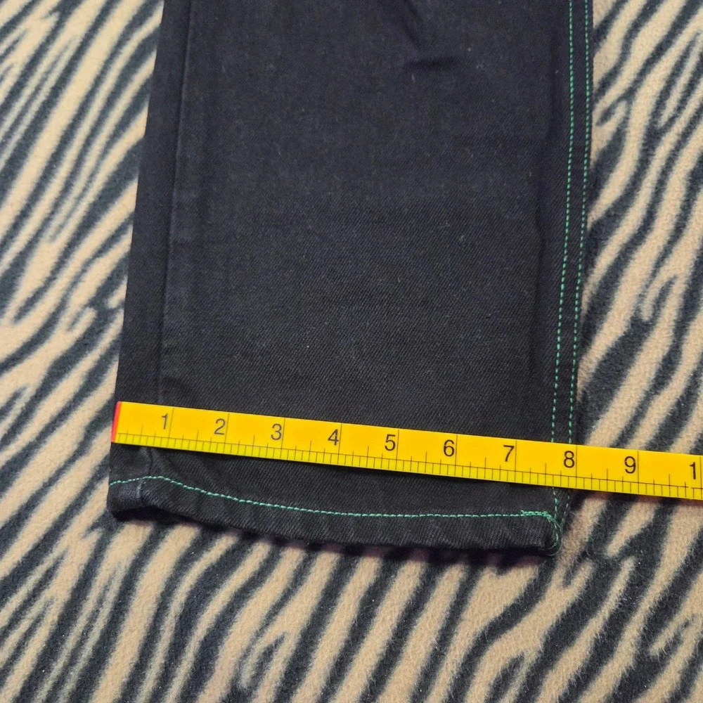 BDG Urban Outfitters Black Carpenter Jeans Green Contrast Stitch Straight 32x32